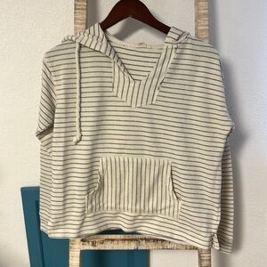 Lagaci Striped Hoodie - Cream and Black